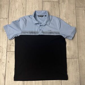 Travis Mathew Light Blue and Black Polo Shirt